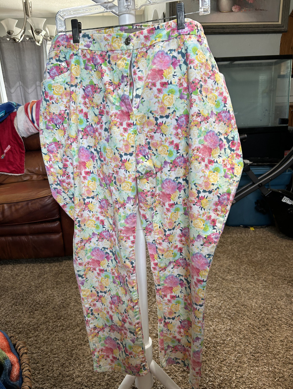 Zara Floral Print High-Waisted Pants Size 24